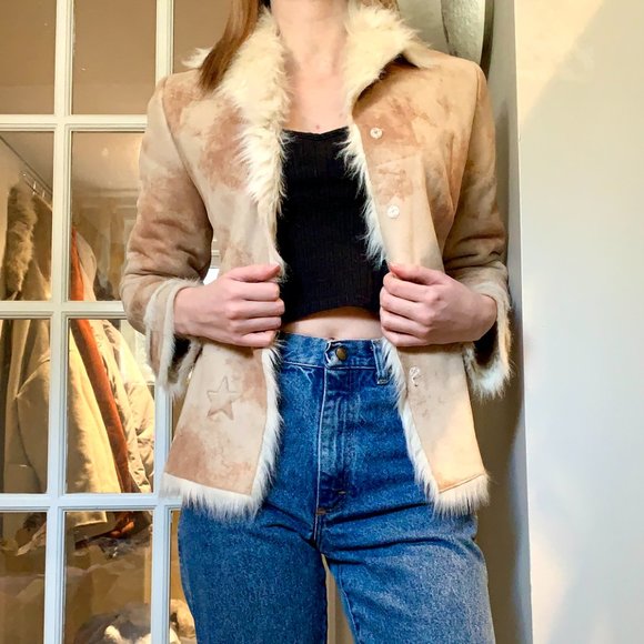 Faux Fur/Faux Suede Jacket 1970s Inspired - Picture 2 of 4
